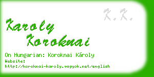 karoly koroknai business card