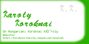 karoly koroknai business card